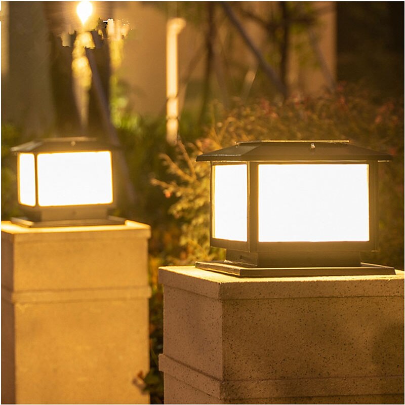 Modern Metal Square Post Light