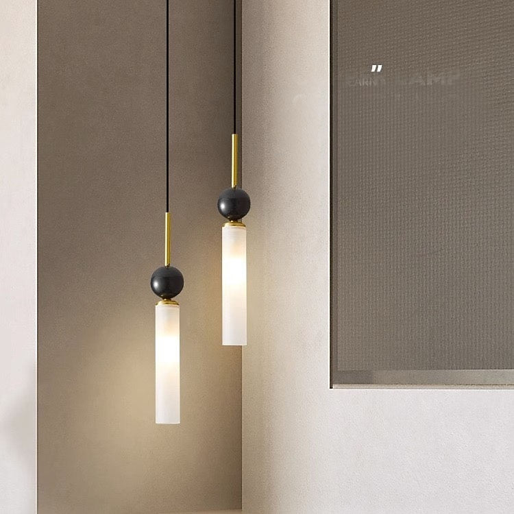 Modern Marble Cylinder Pendant Light