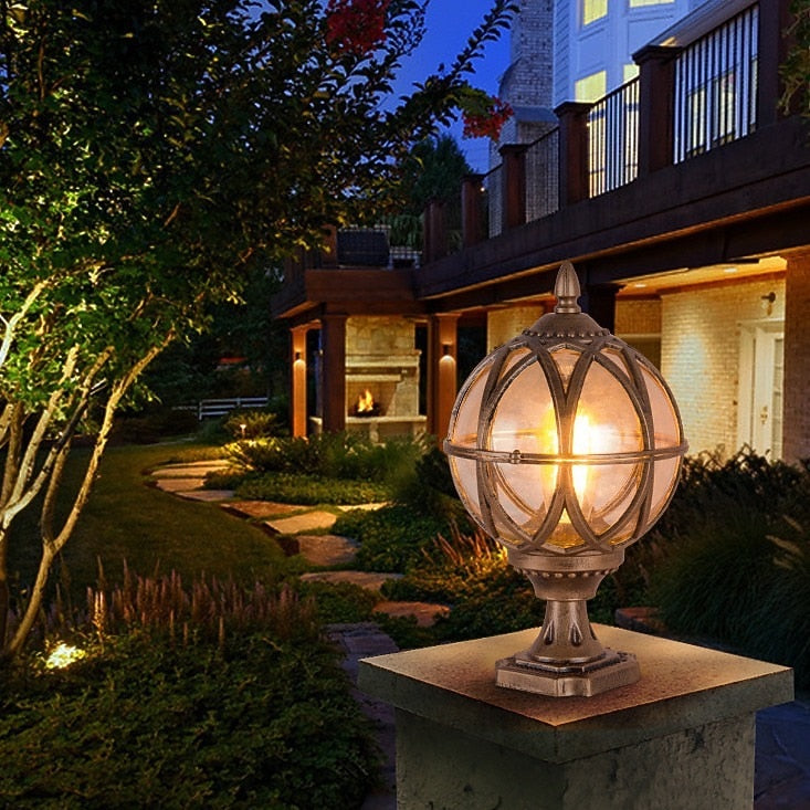 Vintage Glass Globe-Lantern Wall Light