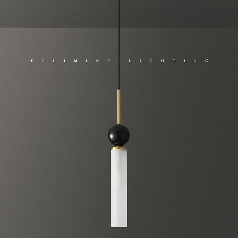 Modern Marble Cylinder Pendant Light