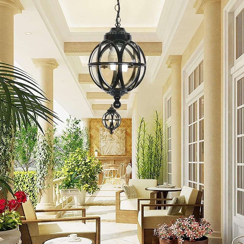 Modern Glass Globe-Lantern Pendant Light