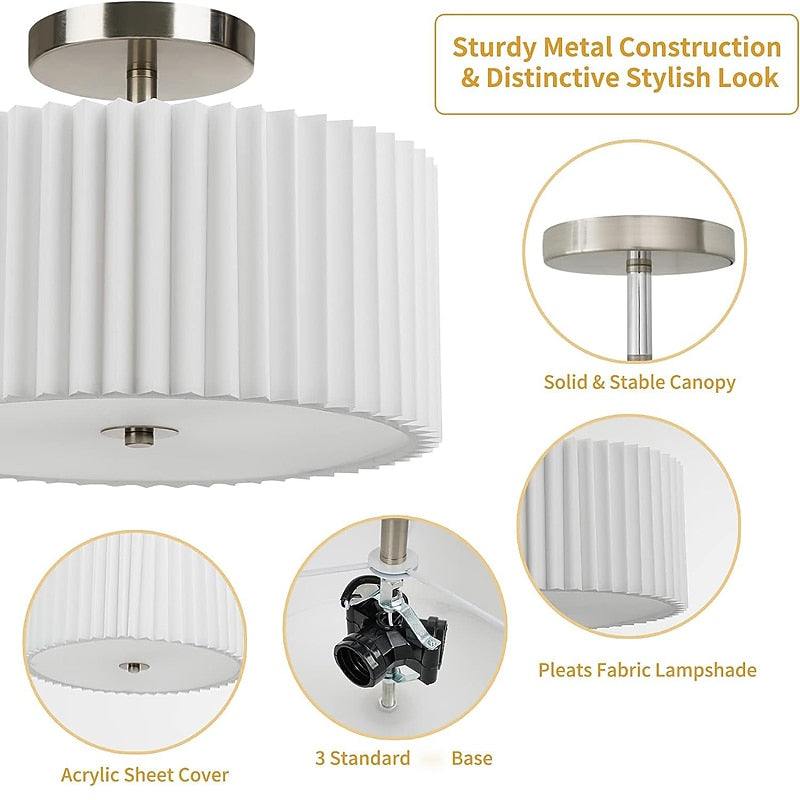 Modern Metal Drum Ceiling Light