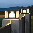 Borne lumineuse carrée en métal moderne