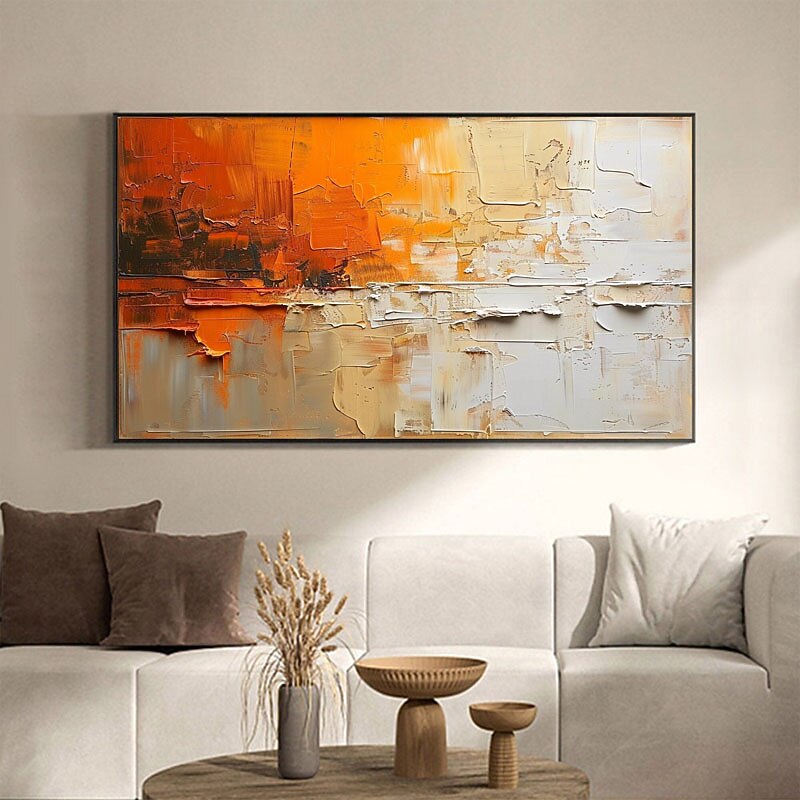 Amber Horizon Palette Knife Painting