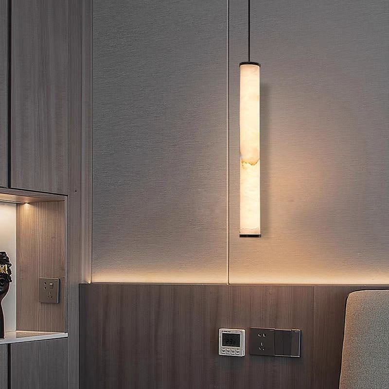 Wabi-Sabi Marble Cylinder Pendant Light