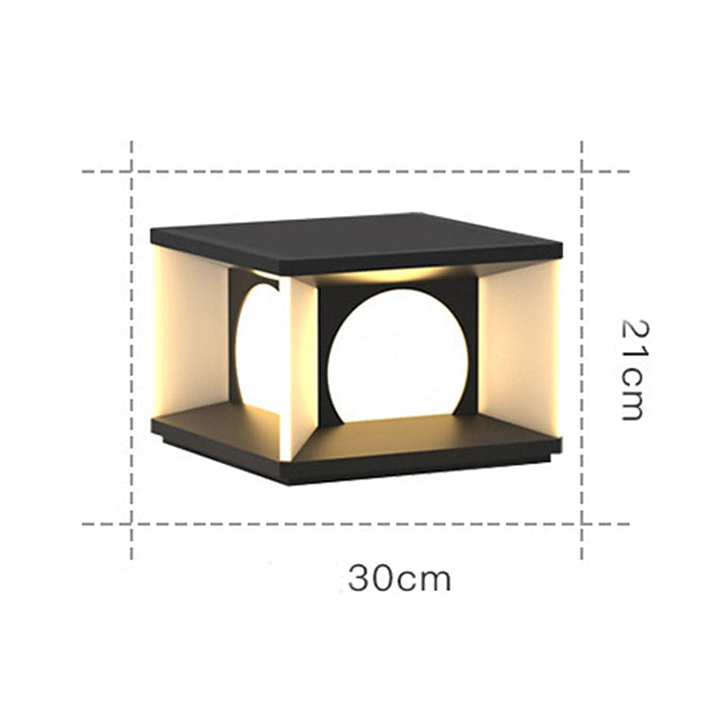 Modern Metal Square Post Light