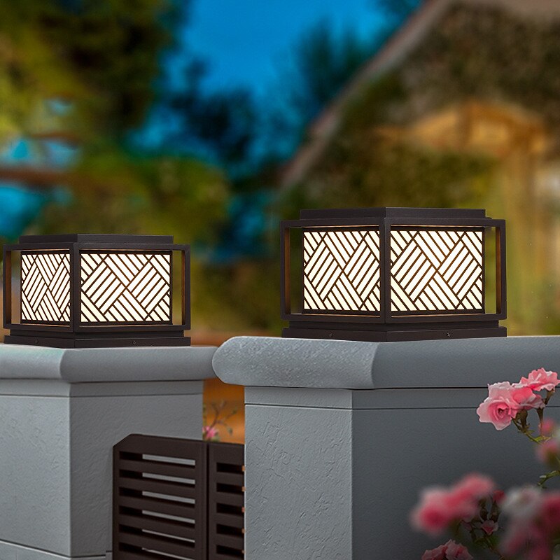 Modern Metal Square Post Light