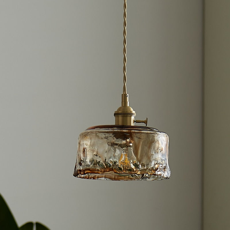Modern Glass Drum Pendant Light