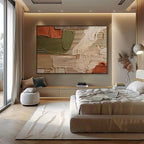 Earth-Tone Geometric Textured Painting