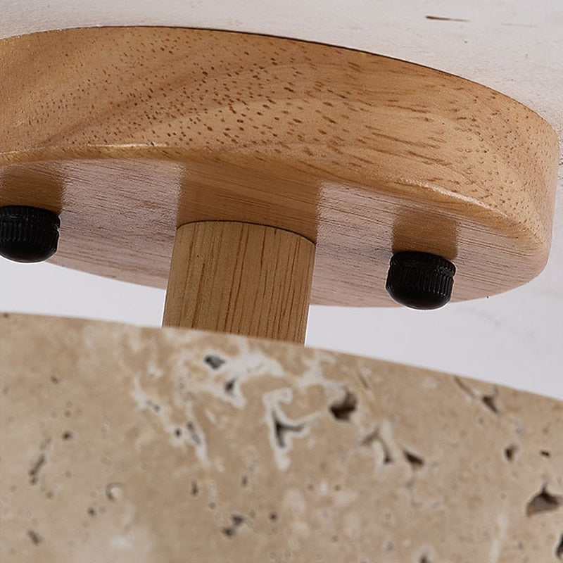 Wabi-Sabi Travertine Drum Ceiling Light
