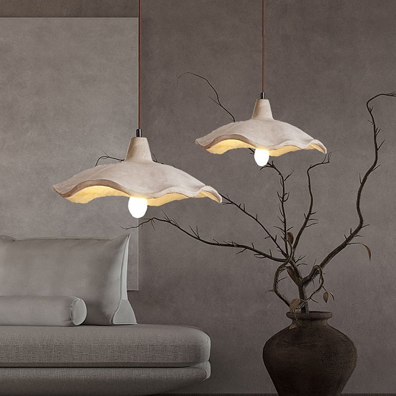 Wabi-Sabi Concrete Flower Pendant Light