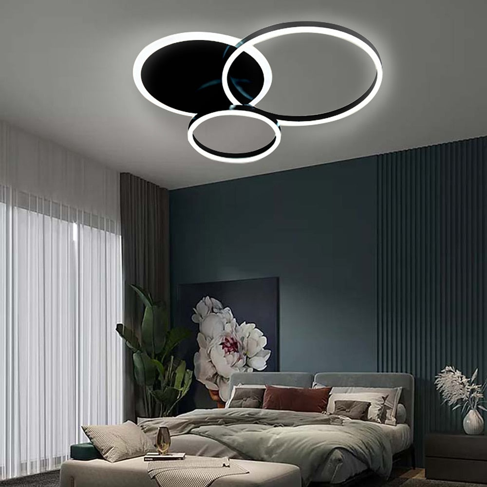 Modern Metal Ring-Cluster Ceiling Light
