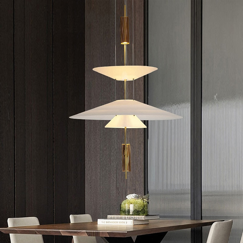 Modern Acrylic Saucer Pendant Light