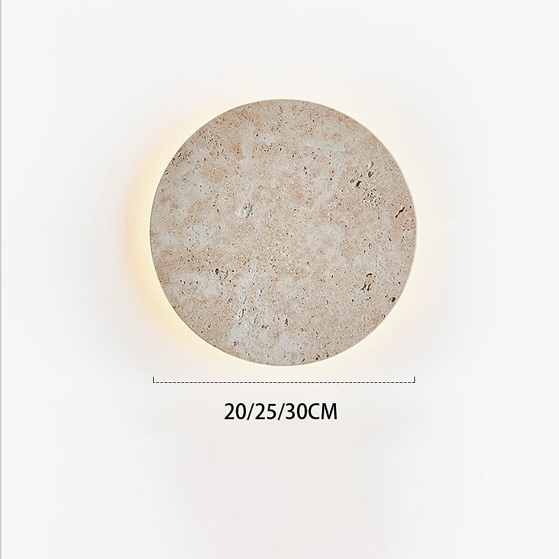Wabi-Sabi Travertine Disc Wall Light