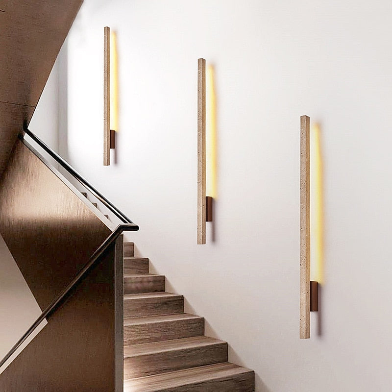 Wabi-Sabi Travertine Linear Wall Light