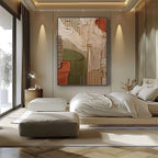 Earth-Tone Geometric Textured Painting