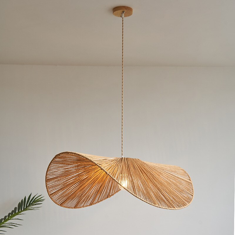 Rustic Rope Leaf Pendant Light