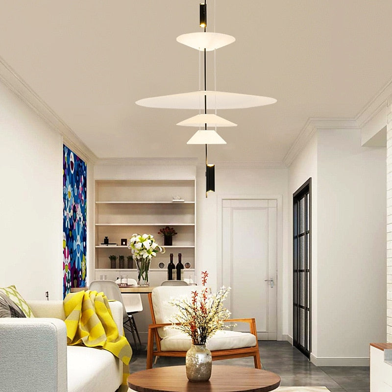 Modern Acrylic Saucer Pendant Light