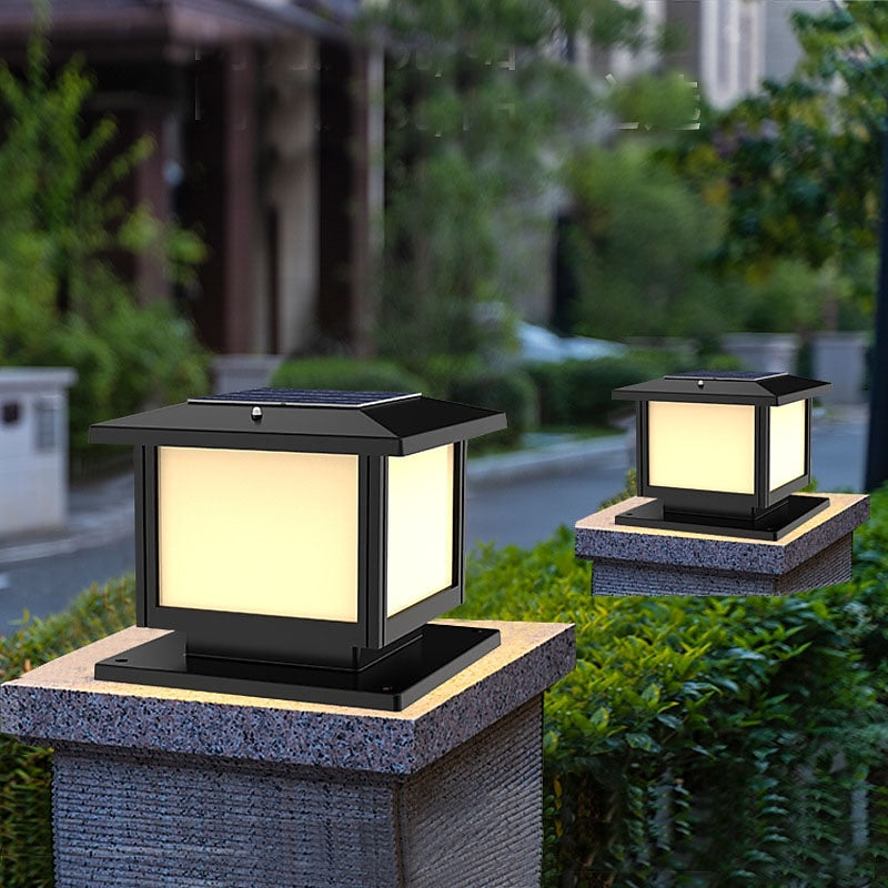 Modern Metal Square Post Light