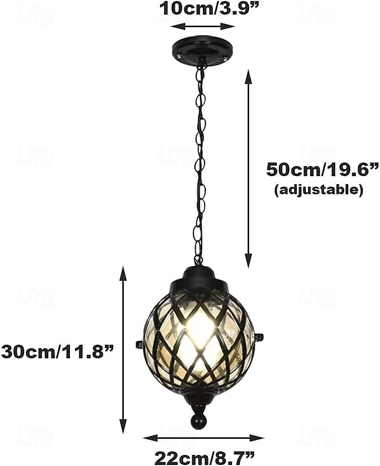 Modern Glass Globe-Lantern Pendant Light