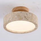 Wabi-Sabi Travertin Trommel Deckenleuchte