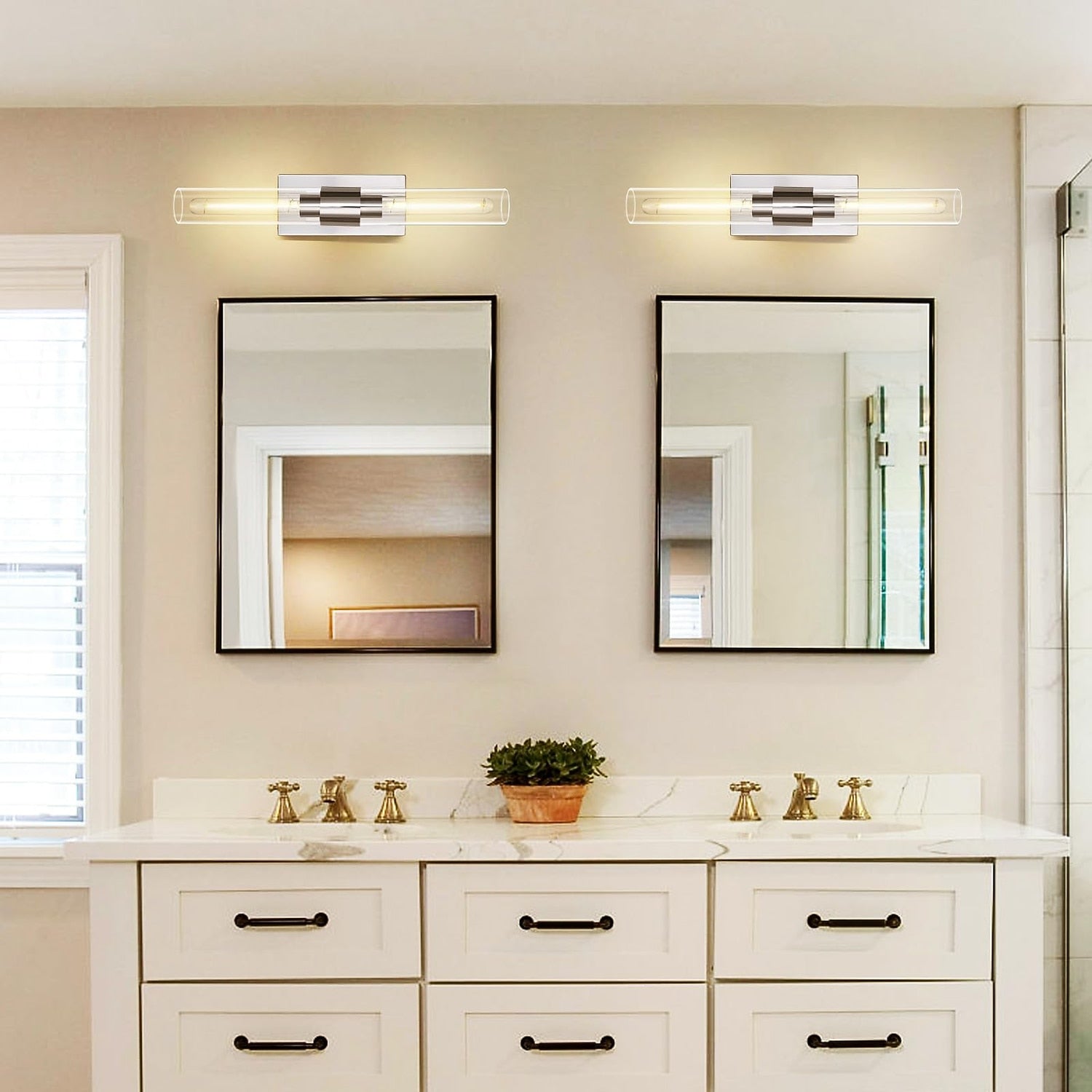 Modern Glass Cylinder Vanity Light