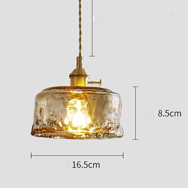 Modern Glass Drum Pendant Light