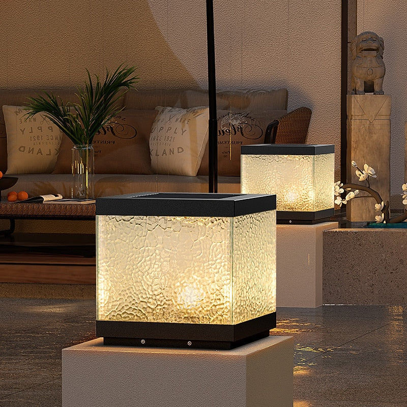 Modern Metal Square Post Light