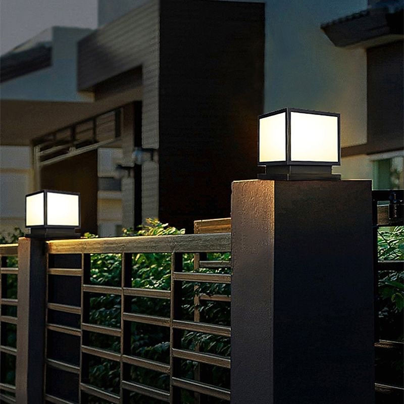 Modern Metal Square Post Light