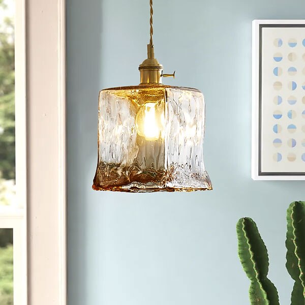 Modern Glass Drum Pendant Light
