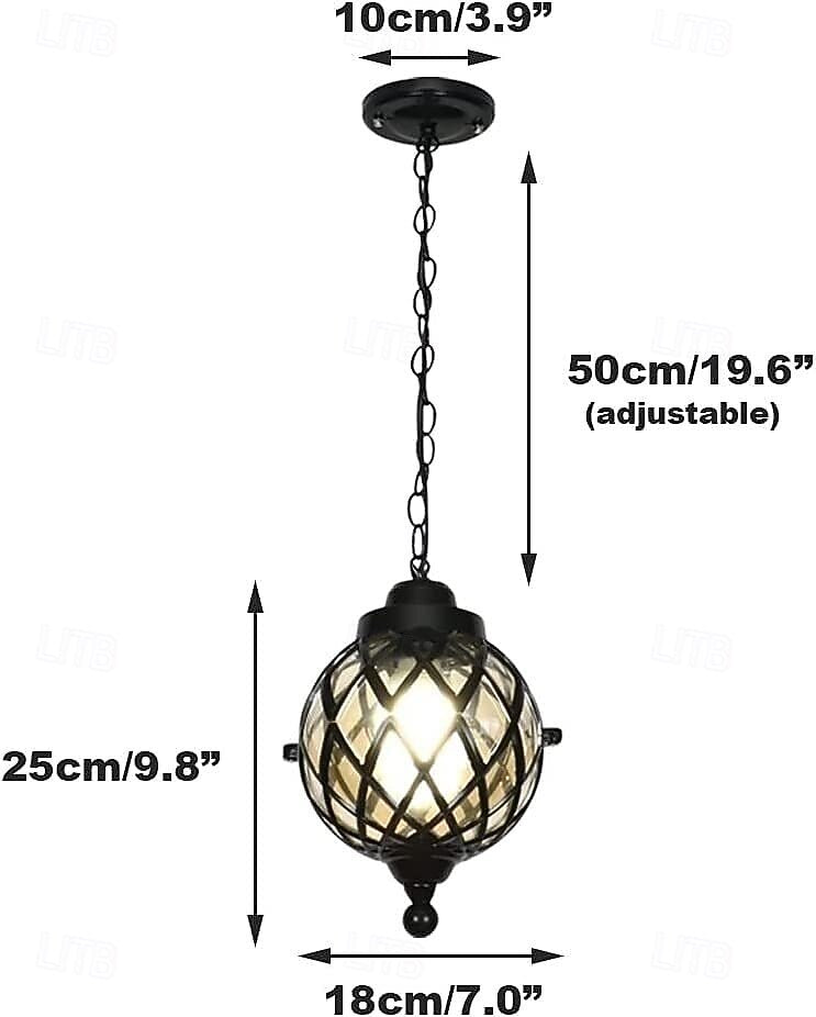 Modern Glass Globe-Lantern Pendant Light
