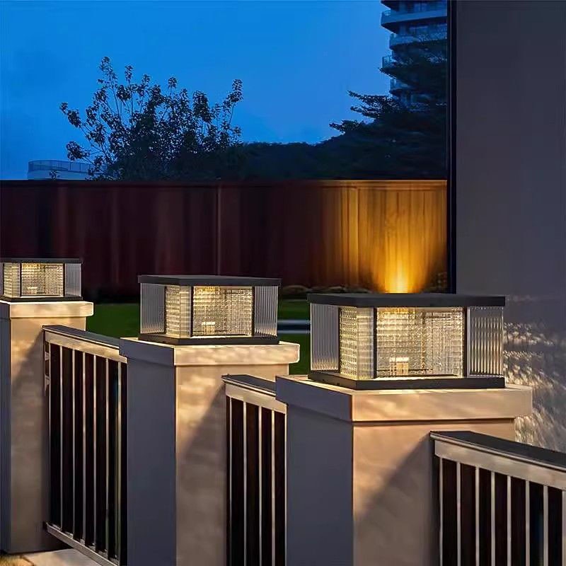Modern Metal Square Post Light