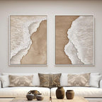 Neutral Coastal Wave Diptych