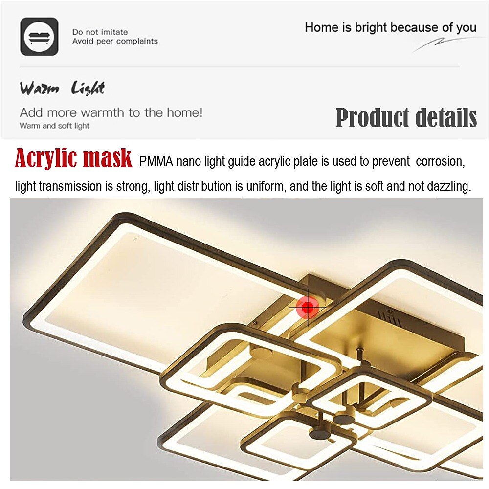 Modern Acrylic Square-Frame Ceiling Light