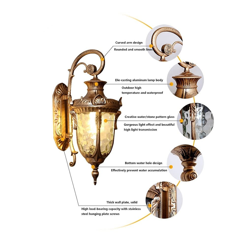 Vintage Glass Lantern Wall Light