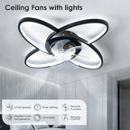 Deckenventilator-Leuchte aus Metall mit Ringventilator