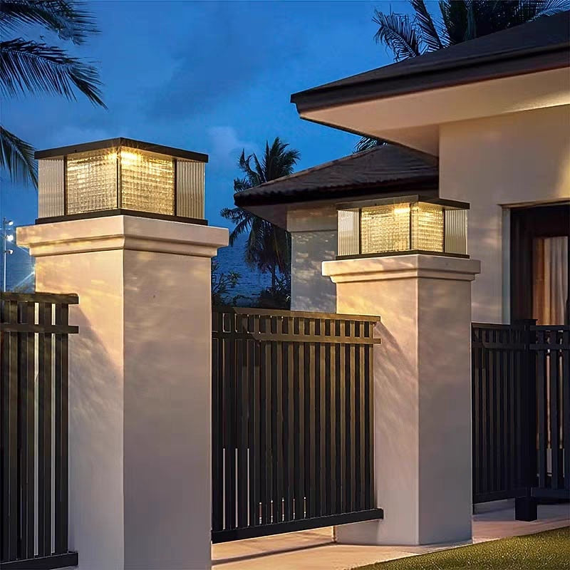 Modern Metal Square Post Light