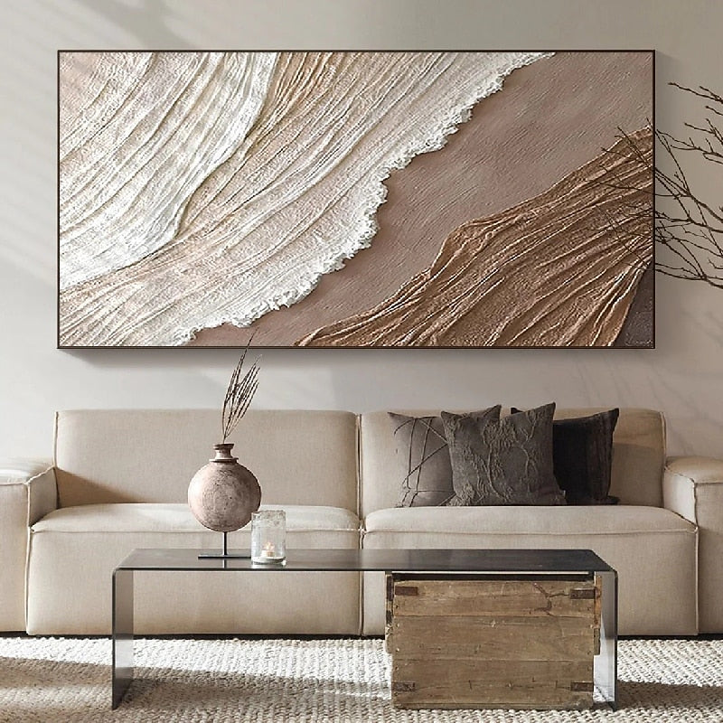 Neutral Tone 3D Textured Abstract Painting
