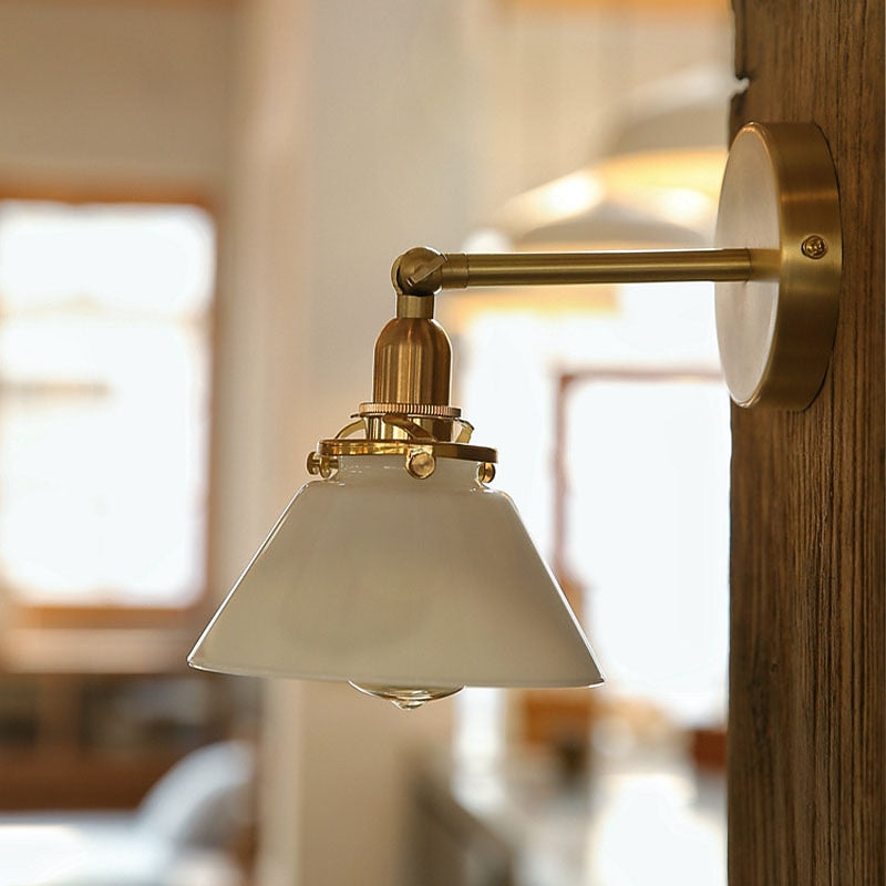 Rustic Glass Bell Wall Light