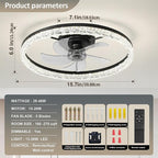 Deckenventilator-Leuchte mit Ring-Gebläse aus modernem Metall