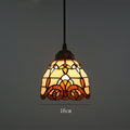 Vintage Stained-Glass Dome Pendant Light