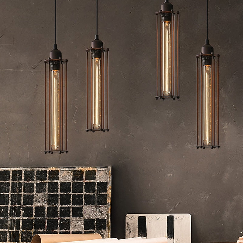 Industrial Metal Linear Pendant Light