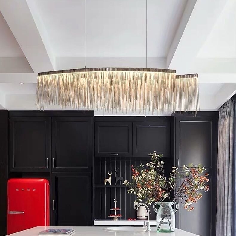 Glam Metal Linear Pendant Light
