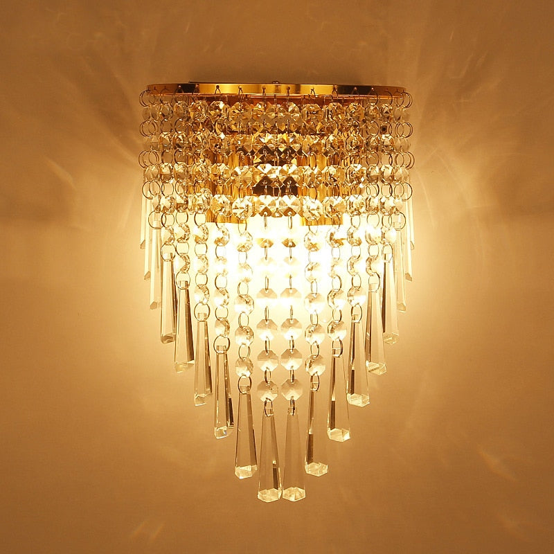 Glam Crystal Cascade Wall Light