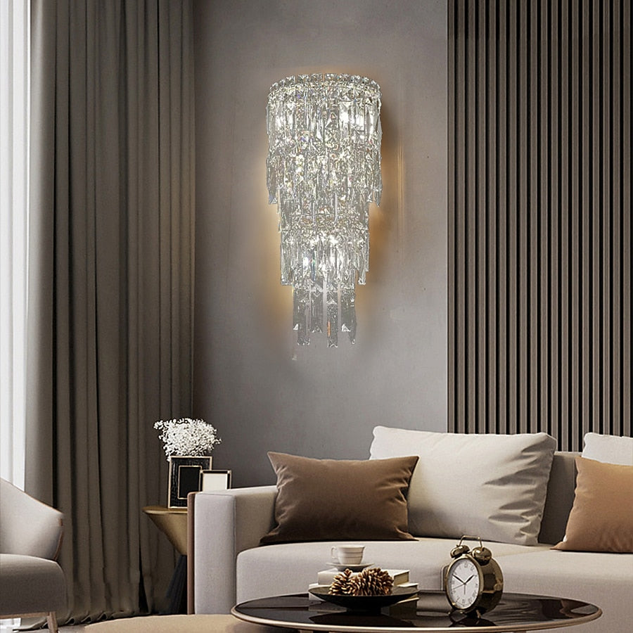 Glam Crystal Cascade Wall Light