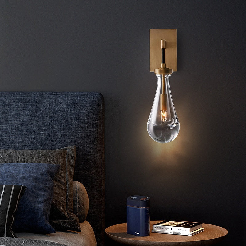 Modern Crystal Teardrop Wall Light