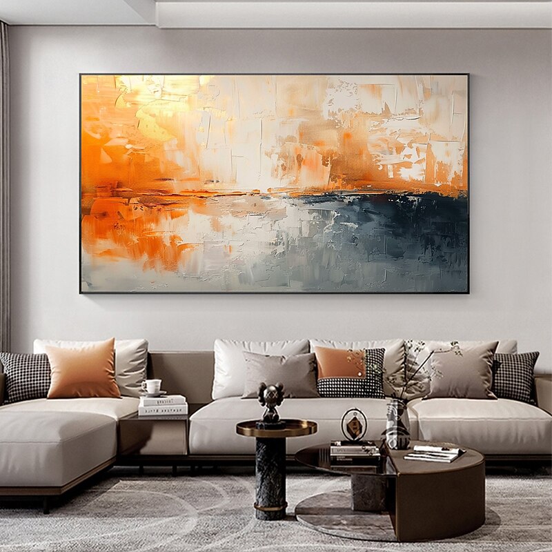 Amber Horizon Palette Knife Painting