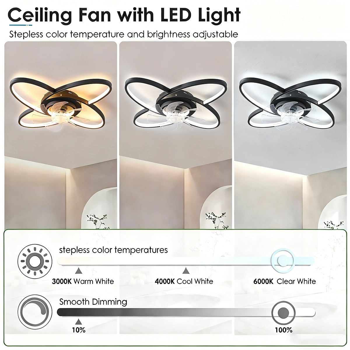 Modern Metal Ring-Fan Ceiling Fan Light