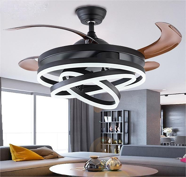 Modern Metal Ring-Fan Ceiling Fan Light