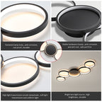 Deckenleuchte im modernen Metallring-Cluster-Design